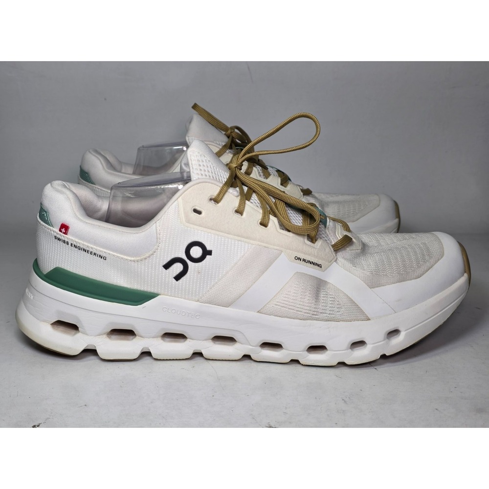 On Cloudrunner 2 Men's Sneakers Size 13 White Green Running Athletic Shoes